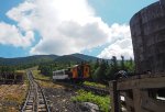 MWCR 7 on the way up Mt Washington passes our train at Waumbek Water Tank